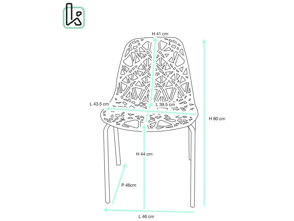 KAYELLES Lot 4 Chaises De Cuisine Design IKO (Bleu) 4 KAYELLES Lot 4 Chaises De Cuisine Design IKO (Bleu) – Image 4