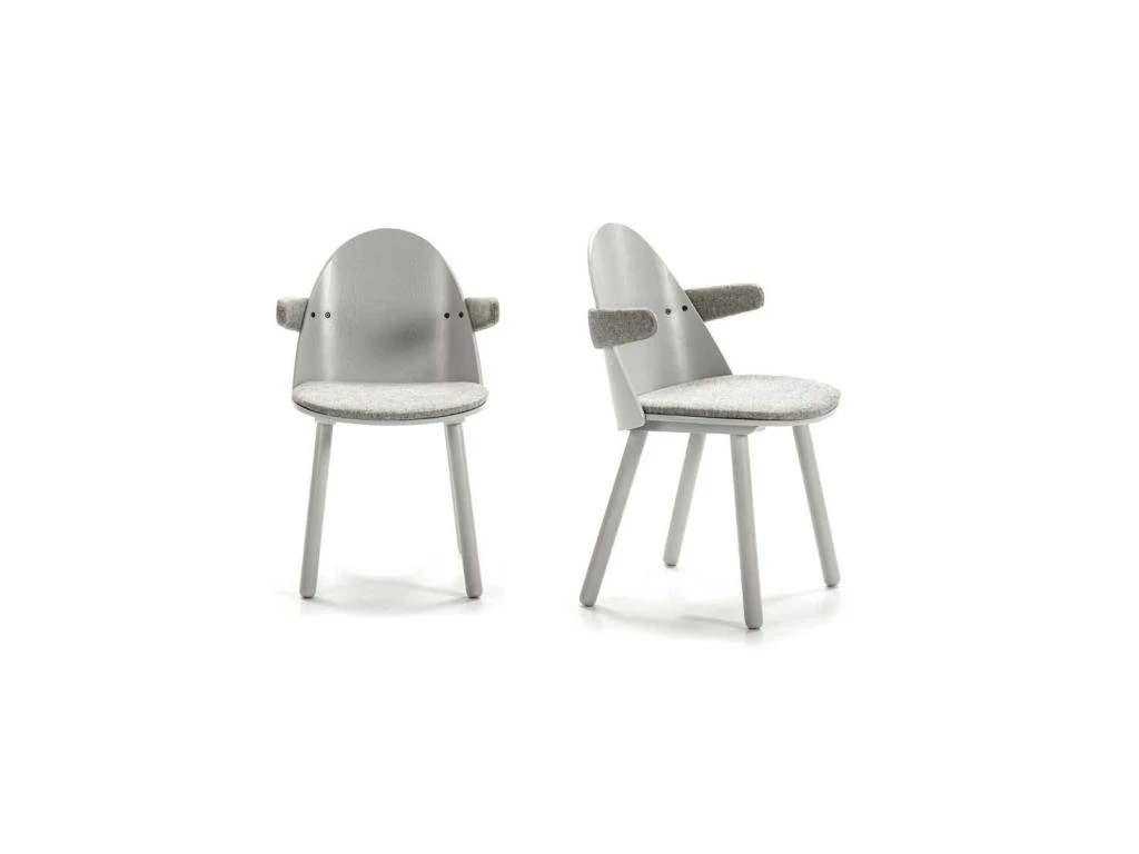 Duo De Chaises Avec Accoudoirs Bois/Gris - TEULAT UMA 1 Duo De Chaises Avec Accoudoirs Bois/Gris - TEULAT UMA