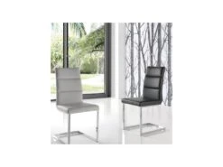 Quatuor De Chaises Eco-cuir Noir - LONI 9 Quatuor De Chaises Eco-cuir Noir - LONI -Mobilier De Restaurant chaise 11136715