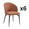Lot De 6 Chaises En Tissu Et Métal - Terracotta - GILONA De Pascal MORABITO