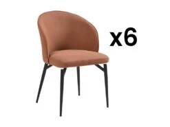 Lot De 6 Chaises En Tissu Et Métal - Terracotta - GILONA De Pascal MORABITO