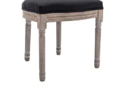 Lot De 2 Chaises - Cannage, Tissu Et Bois D'hévéa - Noir - ANTOINETTE -Mobilier De Restaurant chaise 11208499