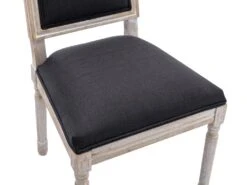 Lot De 6 Chaises En Tissu Et Bois D'hévéa - Noir - AMBOISETTE -Mobilier De Restaurant chaise 11209865
