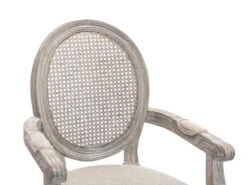 Lot De 6 Chaises Avec Accoudoirs - Cannage, Tissu Et Bois D'hévéa - Beige - ANTOINETTE 14 Lot De 6 Chaises Avec Accoudoirs - Cannage, Tissu Et Bois D'hévéa - Beige - ANTOINETTE -Mobilier De Restaurant chaise 11210621