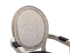 Lot De 2 Chaises Avec Accoudoirs - Cannage, Tissu Et Bois D'hévéa - Noir - ANTOINETTE 13 Lot De 2 Chaises Avec Accoudoirs - Cannage, Tissu Et Bois D'hévéa - Noir - ANTOINETTE -Mobilier De Restaurant chaise 11210645