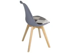 Lot 2 Chaises Scandinaves Coussin Patchwork LAO (Gris Bleu) -Mobilier De Restaurant chaise 11226083