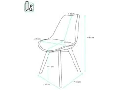 Lot 2 Chaises Scandinaves Coussin Patchwork LAO (Bleu) -Mobilier De Restaurant chaise 11226099