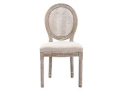 Lot De 2 Chaises - Cannage, Tissu Et Bois D'hévéa - Beige - ANTOINETTE 11 Lot De 2 Chaises - Cannage, Tissu Et Bois D'hévéa - Beige - ANTOINETTE -Mobilier De Restaurant chaise 11310817