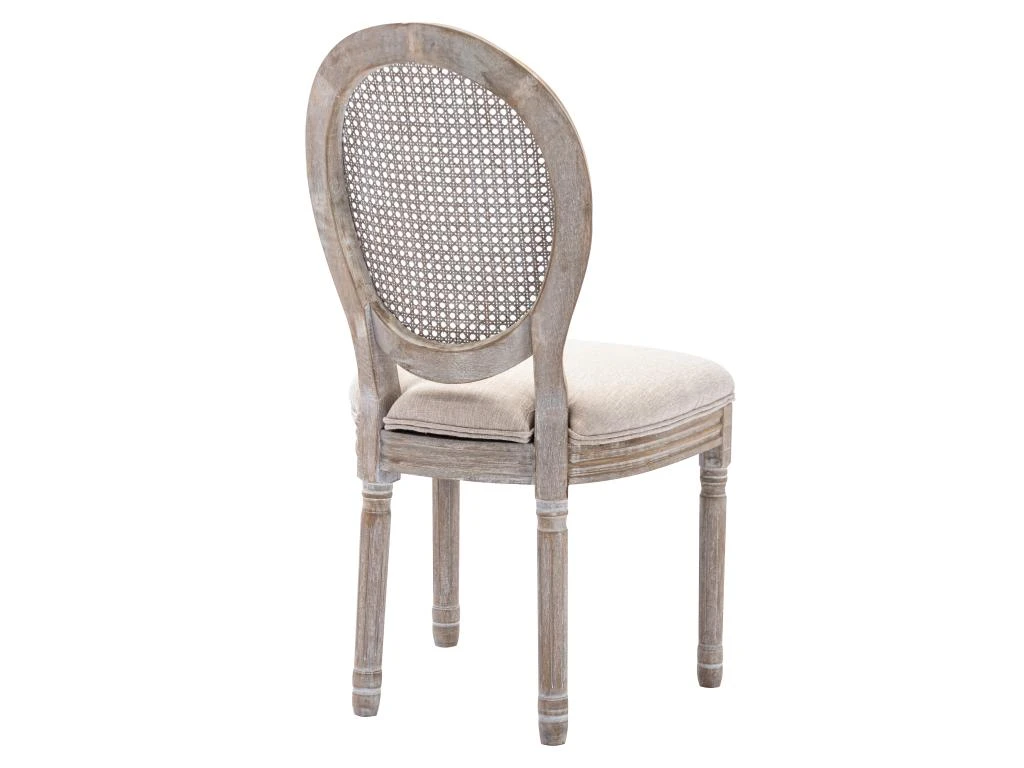 Lot De 2 Chaises - Cannage, Tissu Et Bois D'hévéa - Beige - ANTOINETTE 5 Lot De 2 Chaises - Cannage, Tissu Et Bois D'hévéa - Beige - ANTOINETTE – Image 5