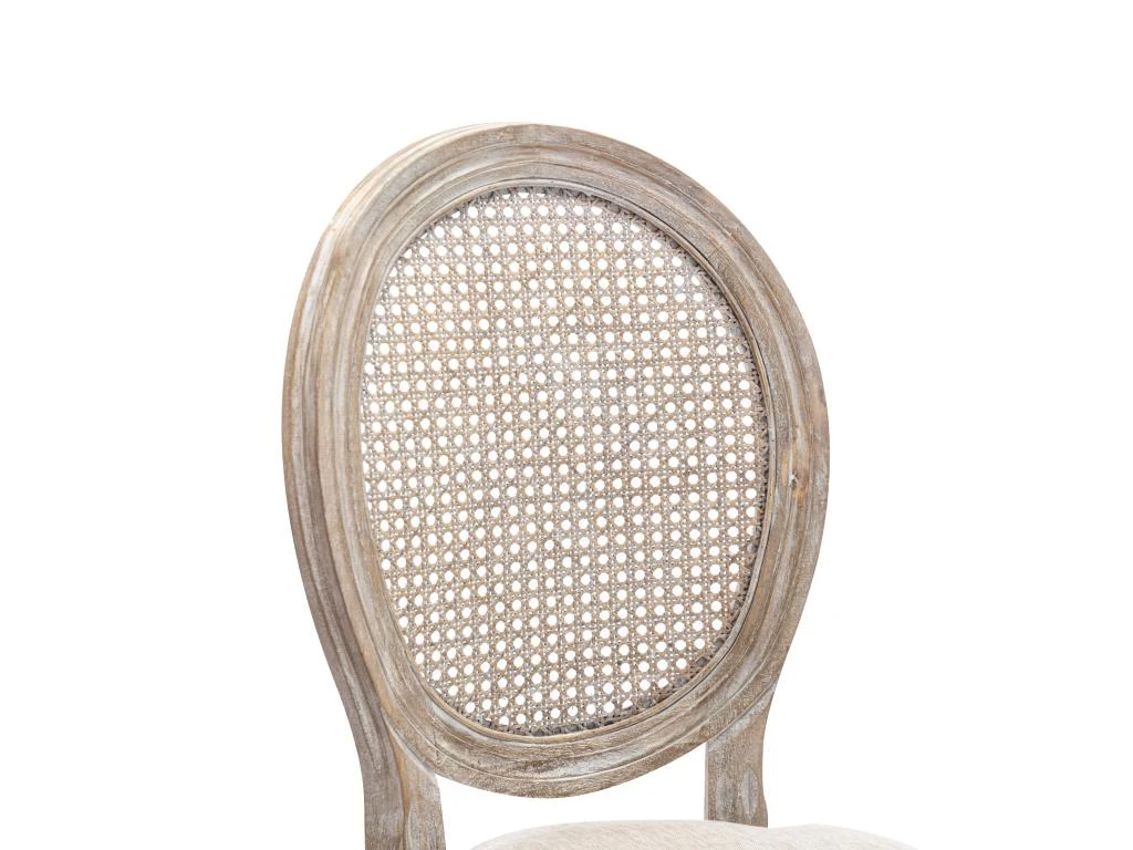 Lot De 2 Chaises - Cannage, Tissu Et Bois D'hévéa - Beige - ANTOINETTE 6 Lot De 2 Chaises - Cannage, Tissu Et Bois D'hévéa - Beige - ANTOINETTE – Image 6