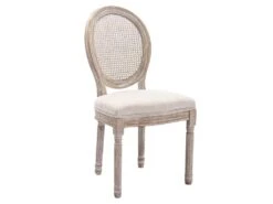 Lot De 2 Chaises - Cannage, Tissu Et Bois D'hévéa - Beige - ANTOINETTE 12 Lot De 2 Chaises - Cannage, Tissu Et Bois D'hévéa - Beige - ANTOINETTE -Mobilier De Restaurant chaise 11310833