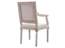 Lot De 2 Chaises Avec Accoudoirs En Tissu Et Bois D'hévéa - Beige - AMBOISETTE -Mobilier De Restaurant chaise 11310951