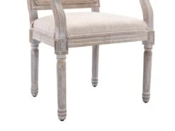 Lot De 2 Chaises Avec Accoudoirs En Tissu Et Bois D'hévéa - Beige - AMBOISETTE -Mobilier De Restaurant chaise 11310953