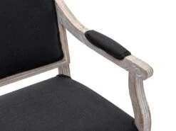 Lot De 2 Chaises Avec Accoudoirs En Tissu Et Bois D'hévéa - Noir - AMBOISETTE 12 Lot De 2 Chaises Avec Accoudoirs En Tissu Et Bois D'hévéa - Noir - AMBOISETTE -Mobilier De Restaurant chaise 11311011