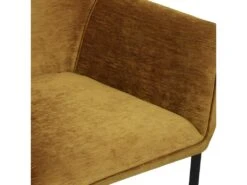 GASPARD - Fauteuil De Table En Tissu Chenillé Moutarde Et Métal Noir -Mobilier De Restaurant chaise 11575373