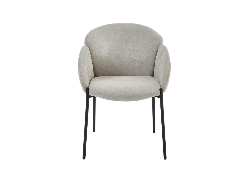 CANDICE - Fauteuil De Table En Tissu Chevrons Coloris Lin, Métal Noir(x2) 5 CANDICE - Fauteuil De Table En Tissu Chevrons Coloris Lin, Métal Noir(x2) – Image 5