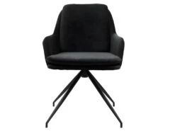 AYDEN - Fauteuil De Table En Tissu Chenillé Noir Et Métal Noir 8 AYDEN - Fauteuil De Table En Tissu Chenillé Noir Et Métal Noir -Mobilier De Restaurant chaise 11575505