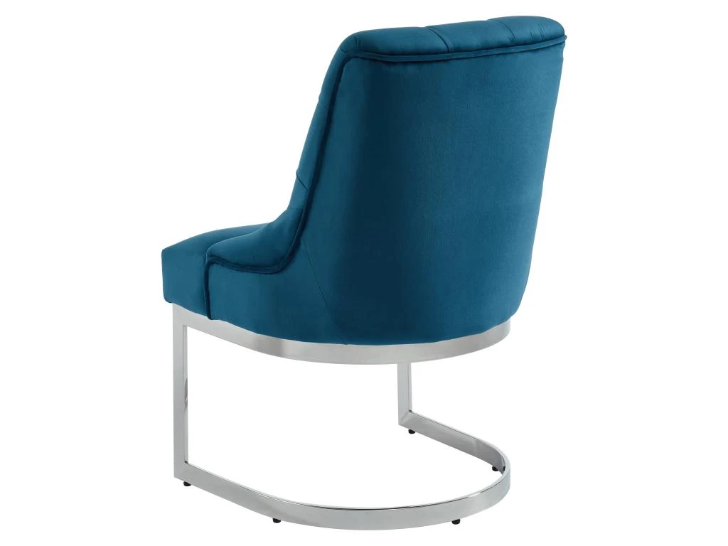 Lot De 2 Chaises En Velours Et Acier Inoxydable - Bleu Et Pieds Chromés - PORILASO De Pascal MORABITO 5 Lot De 2 Chaises En Velours Et Acier Inoxydable - Bleu Et Pieds Chromés - PORILASO De Pascal MORABITO – Image 5