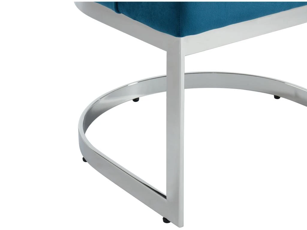 Lot De 2 Chaises En Velours Et Acier Inoxydable - Bleu Et Pieds Chromés - PORILASO De Pascal MORABITO 6 Lot De 2 Chaises En Velours Et Acier Inoxydable - Bleu Et Pieds Chromés - PORILASO De Pascal MORABITO – Image 6
