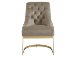 Lot De 6 Chaises En Velours Et Acier Inoxydable - Beige Et Pieds Dorés - PORILASO De Pascal MORABITO -Mobilier De Restaurant chaise 11778259