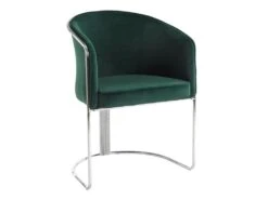 Lot De 6 Chaises Avec Accoudoirs En Velours Et Métal - Vert Et Chromé - JOSETHE De Pascal MORABITO -Mobilier De Restaurant chaise 11941915