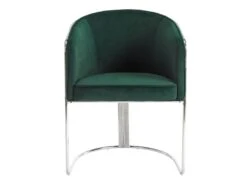 Lot De 6 Chaises Avec Accoudoirs En Velours Et Métal - Vert Et Chromé - JOSETHE De Pascal MORABITO -Mobilier De Restaurant chaise 11941919