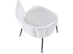 Lot De 4 Chaise De Salle à Manger Rembourrée En Tissu Au Crochet Neige - Longueur 57 X Profondeur 60 X Hauteur 79 Cm -Mobilier De Restaurant chaise 12073281