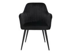 Lot De 6 Chaises Avec Accoudoirs En Velours Et Métal Noir - Noir - ELEANA -Mobilier De Restaurant chaise 12244431