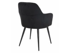 Lot De 6 Chaises Avec Accoudoirs En Velours Et Métal Noir - Noir - ELEANA -Mobilier De Restaurant chaise 12244465