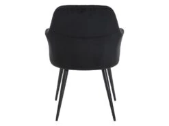Lot De 6 Chaises Avec Accoudoirs En Velours Et Métal Noir - Noir - ELEANA -Mobilier De Restaurant chaise 12244467