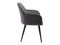 Lot De 6 Chaises Avec Accoudoirs En Velours Et Métal Noir - Gris - ELEANA 12 Lot De 6 Chaises Avec Accoudoirs En Velours Et Métal Noir - Gris - ELEANA -Mobilier De Restaurant chaise 12292079
