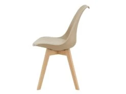 Lot De 2 Chaises De Salle à Manger Scandinave Siège Cuisine Plastique Synthétique Hêtre 81 Cm Beige 03_0002767 -Mobilier De Restaurant chaise 12384251