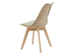 Lot De 2 Chaises De Salle à Manger Scandinave Siège Cuisine Plastique Synthétique Hêtre 81 Cm Beige 03_0002767 -Mobilier De Restaurant chaise 12384253