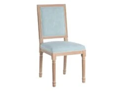 EMIA - Lot De 2 Chaises Dossier Rectangulaire Tissu Bleu -Mobilier De Restaurant chaise 12401811