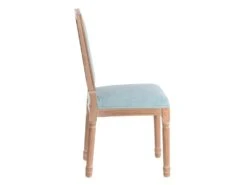 EMIA - Lot De 2 Chaises Dossier Rectangulaire Tissu Bleu -Mobilier De Restaurant chaise 12401813