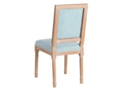 EMIA - Lot De 2 Chaises Dossier Rectangulaire Tissu Bleu -Mobilier De Restaurant chaise 12401815