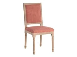 EMIA - Lot De 2 Chaises Dossier Rectangulaire Tissu Corail -Mobilier De Restaurant chaise 12401841