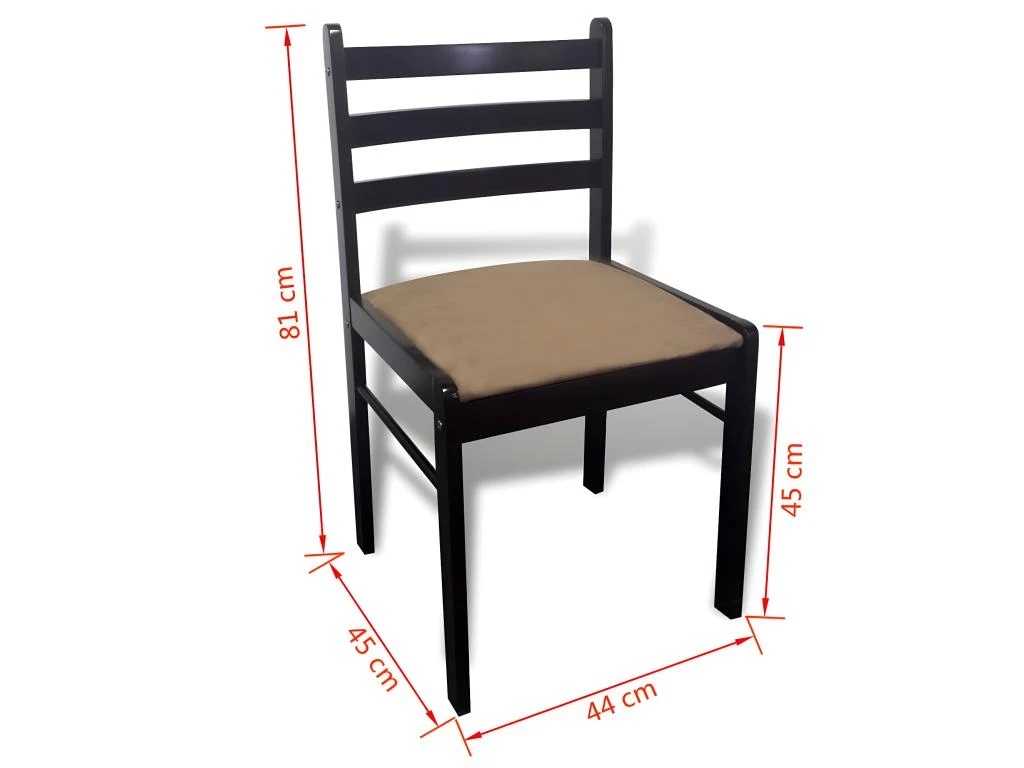 Lot De 6 Chaises De Salle à Manger Cuisine Design Classique Bois Solide Et Velours Marron CDS022558 4 Lot De 6 Chaises De Salle à Manger Cuisine Design Classique Bois Solide Et Velours Marron CDS022558 – Image 4