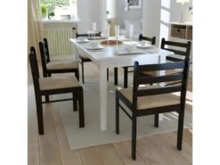 Lot De 6 Chaises De Salle à Manger Cuisine Design Classique Bois Solide Et Velours Marron CDS022558 9 Lot De 6 Chaises De Salle à Manger Cuisine Design Classique Bois Solide Et Velours Marron CDS022558 -Mobilier De Restaurant chaise 12441637