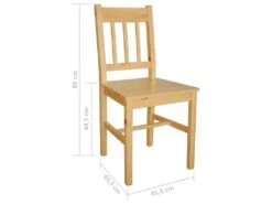 Lot De 4 Chaises De Salle à Manger Cuisine Style Rustique En Bois De Pin CDS021329 9 Lot De 4 Chaises De Salle à Manger Cuisine Style Rustique En Bois De Pin CDS021329 -Mobilier De Restaurant chaise 12442029