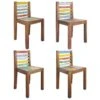 Lot De 4 Chaises De Salle à Manger Cuisine Bois De Récupération Solide Design Vintage CDS021332