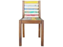 Lot De 4 Chaises De Salle à Manger Cuisine Bois De Récupération Solide Design Vintage CDS021332 -Mobilier De Restaurant chaise 12442905