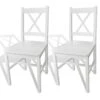 Lot De 2 Chaises De Salle à Manger Cuisine Design Classique Bois De Pin Blanc CDS020166