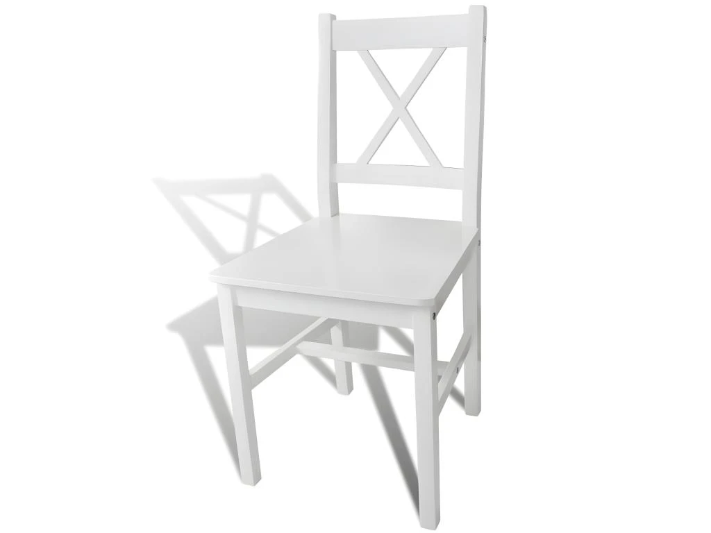Lot De 2 Chaises De Salle à Manger Cuisine Design Classique Bois De Pin Blanc CDS020166 3 Lot De 2 Chaises De Salle à Manger Cuisine Design Classique Bois De Pin Blanc CDS020166 – Image 3