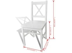 Lot De 2 Chaises De Salle à Manger Cuisine Design Classique Bois De Pin Blanc CDS020166 9 Lot De 2 Chaises De Salle à Manger Cuisine Design Classique Bois De Pin Blanc CDS020166 -Mobilier De Restaurant chaise 12443531