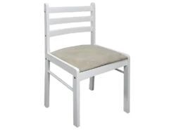 Lot De 2 Chaises De Salle à Manger Cuisine Design Classique Hévéa Solide Et Velours Blanc CDS020170 7 Lot De 2 Chaises De Salle à Manger Cuisine Design Classique Hévéa Solide Et Velours Blanc CDS020170 -Mobilier De Restaurant chaise 12443557
