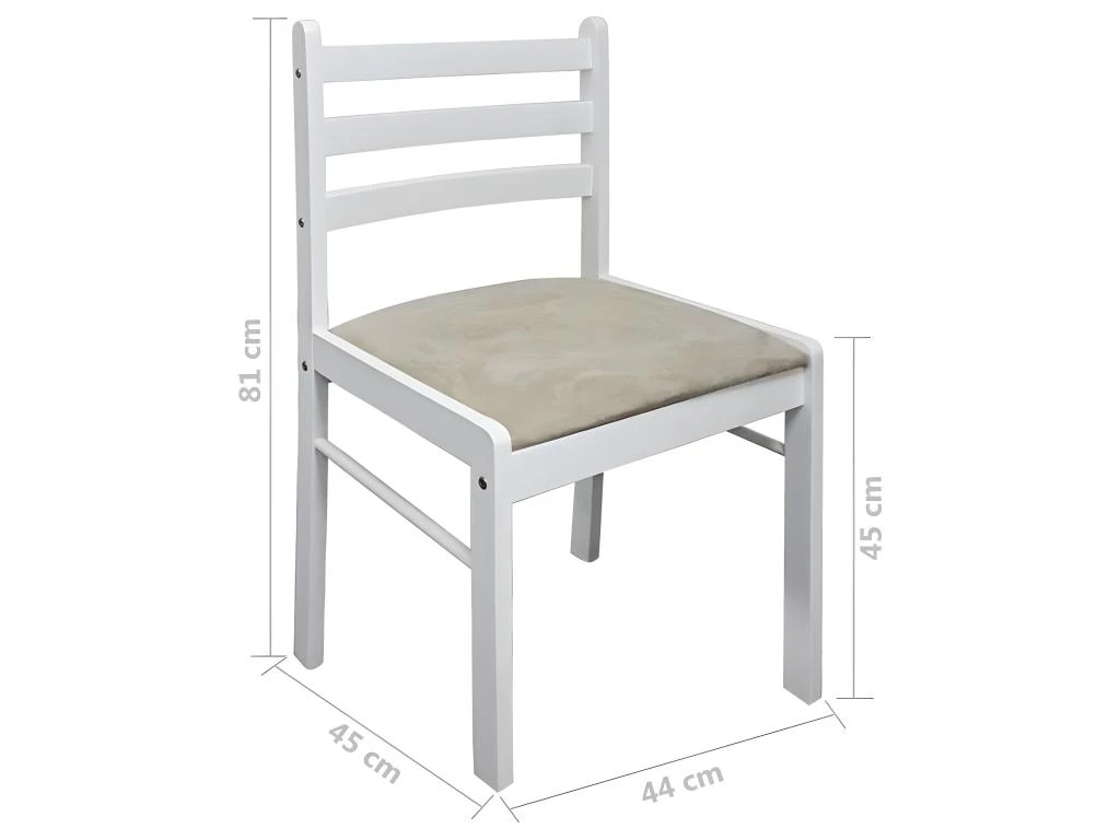 Lot De 2 Chaises De Salle à Manger Cuisine Design Classique Hévéa Solide Et Velours Blanc CDS020170 5 Lot De 2 Chaises De Salle à Manger Cuisine Design Classique Hévéa Solide Et Velours Blanc CDS020170 – Image 5