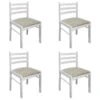 Lot De 4 Chaises De Salle à Manger Cuisine Design Classique Hévéa Solide Et Velours Blanc CDS021237