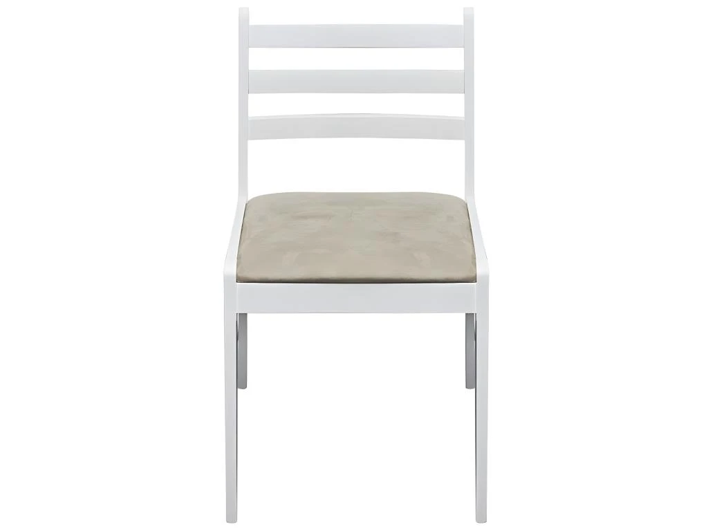 Lot De 4 Chaises De Salle à Manger Cuisine Design Classique Hévéa Solide Et Velours Blanc CDS021237 2 Lot De 4 Chaises De Salle à Manger Cuisine Design Classique Hévéa Solide Et Velours Blanc CDS021237 – Image 2