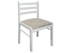 Lot De 4 Chaises De Salle à Manger Cuisine Design Classique Hévéa Solide Et Velours Blanc CDS021237 7 Lot De 4 Chaises De Salle à Manger Cuisine Design Classique Hévéa Solide Et Velours Blanc CDS021237 -Mobilier De Restaurant chaise 12443617